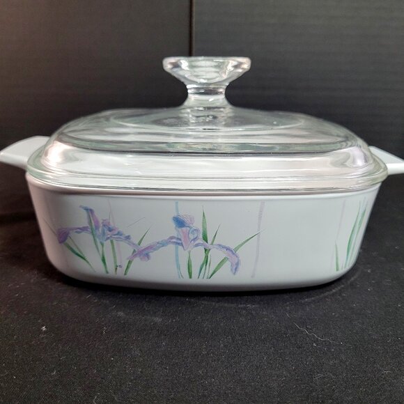 CORNING WARE SHADOW IRIS A-1-B 1 Liter Casserole Dish with Pyrex A-7-C Lid - Picture 1 of 8
